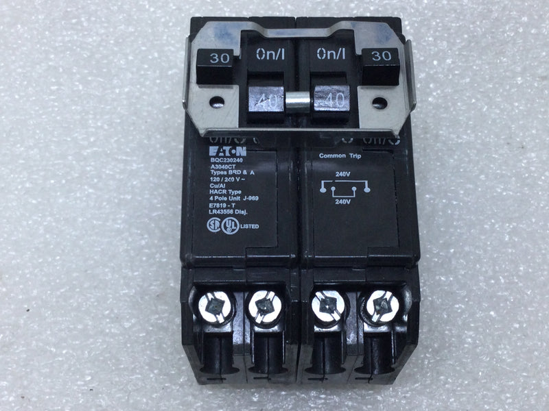 Eaton BQC230240/A3040CT 30 Amp 2 Pole 40 Amp 2 Pole 120/240v Circuit Breaker