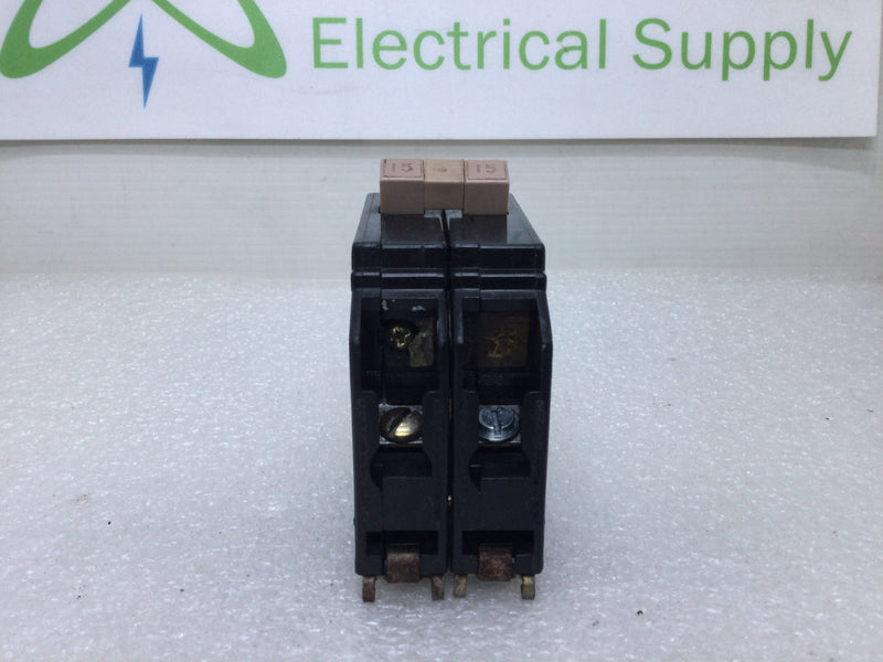 Cutler Hammer CH215 2 Pole 15 Amp 240v Metal Foot Type CH Circuit Breaker