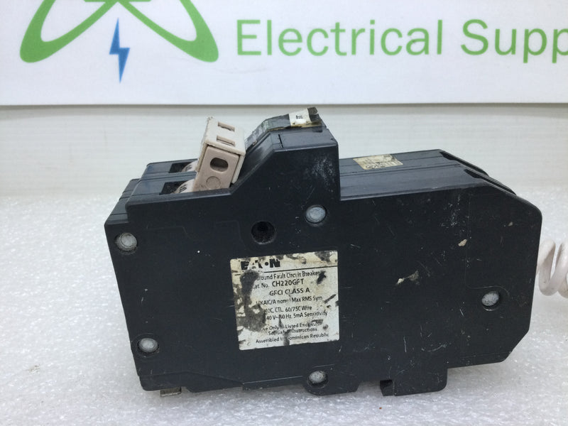 Eaton Cutler Hammer CH220GFT 20 Amp 120/240V 2 Pole Circuit Breaker