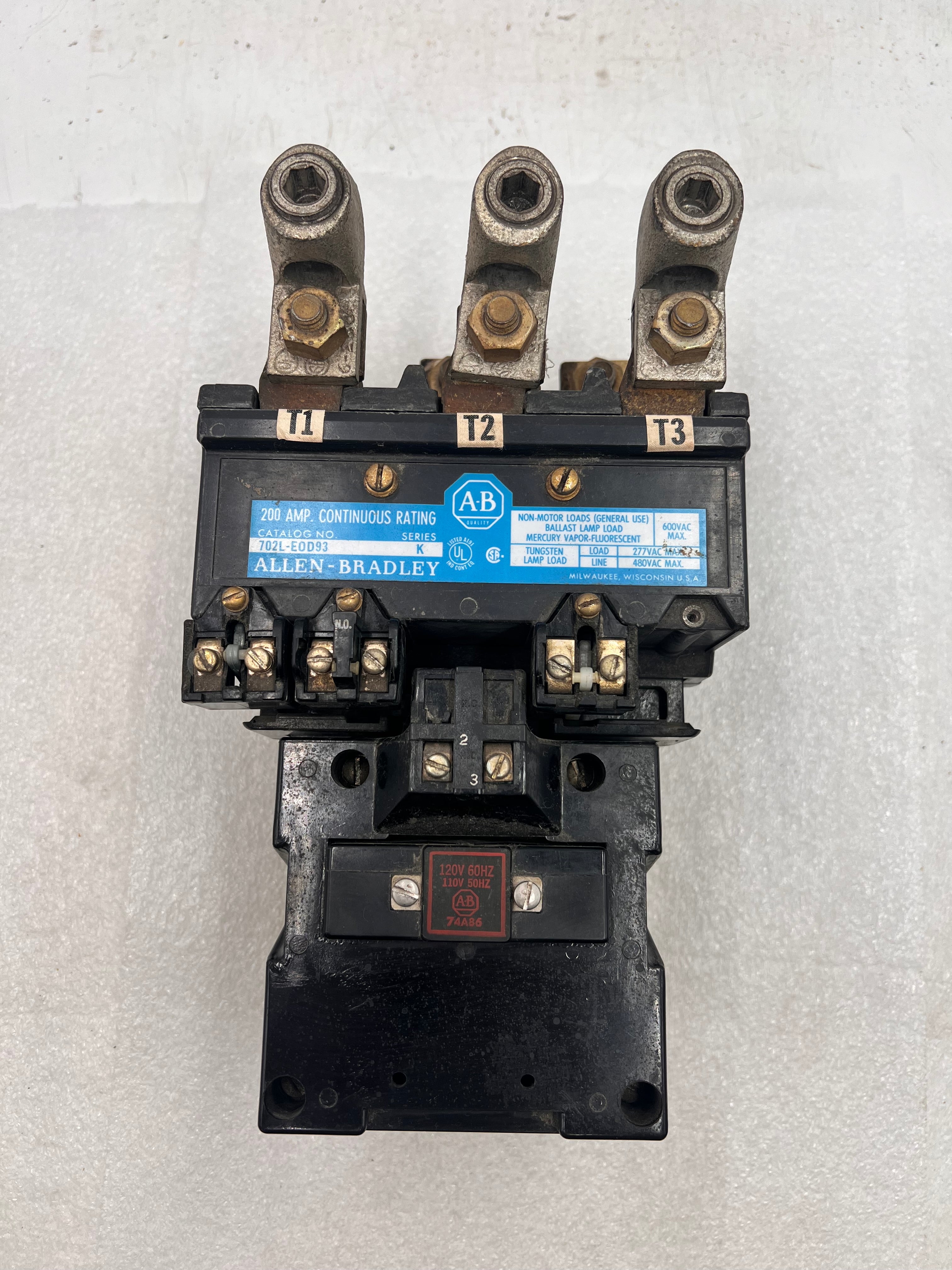 Allen-Bradley 200A 3-Phase 702L-EOD93 Series K Lighting Contactor 600V