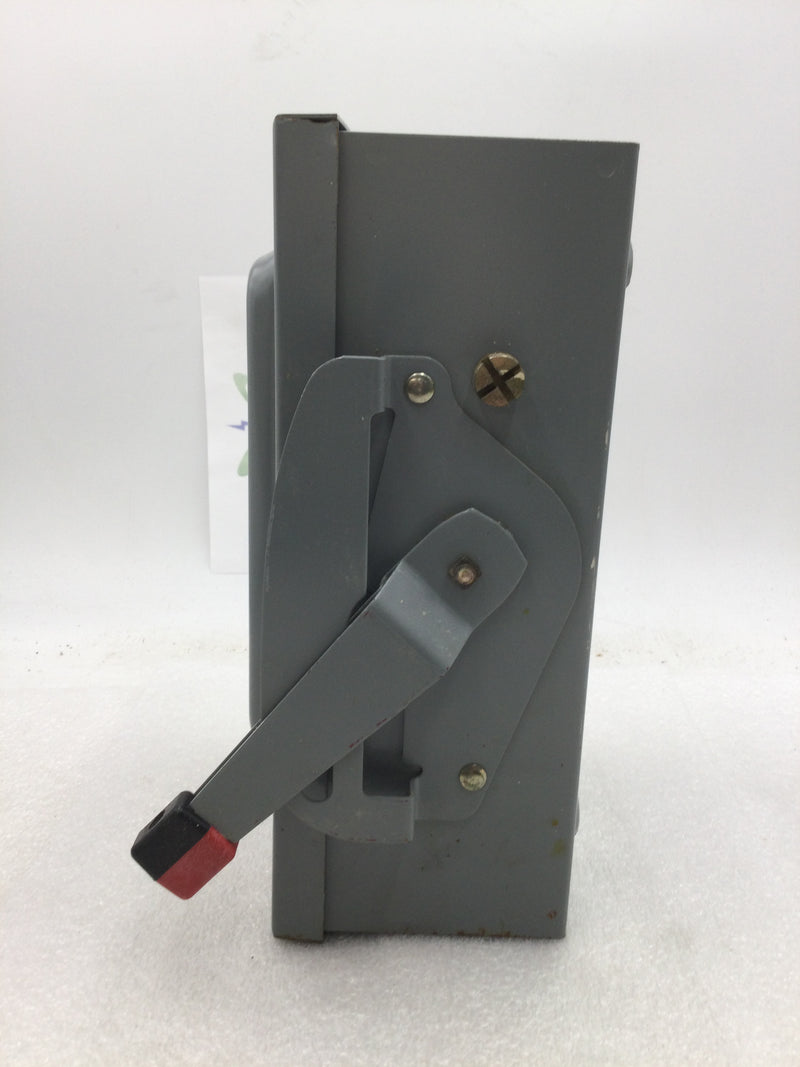 Square D HU361 Heavy Duty Safety Switch 600v 30 Amp Series 10 3/4" x 6"