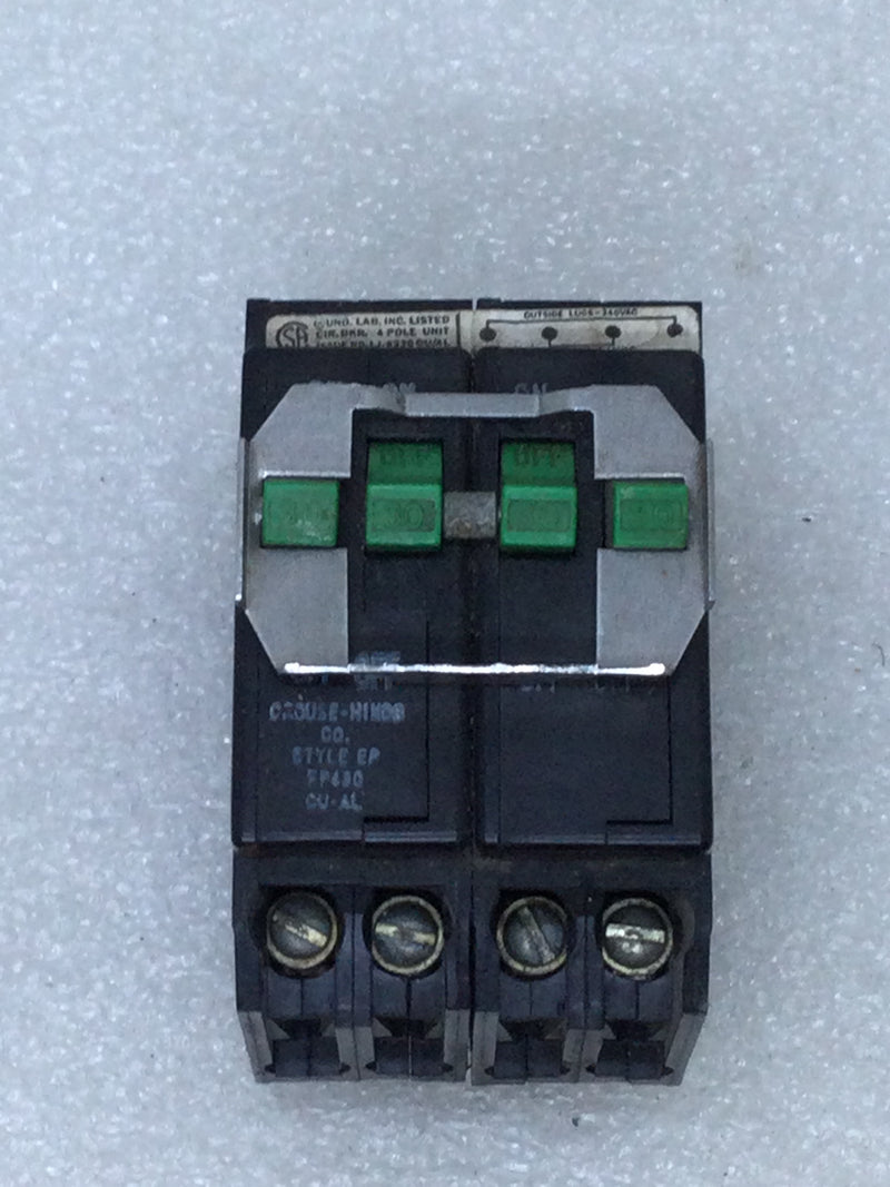 Crouse Hinds EP430 30 Amp Quad Circuit Breaker MP230230