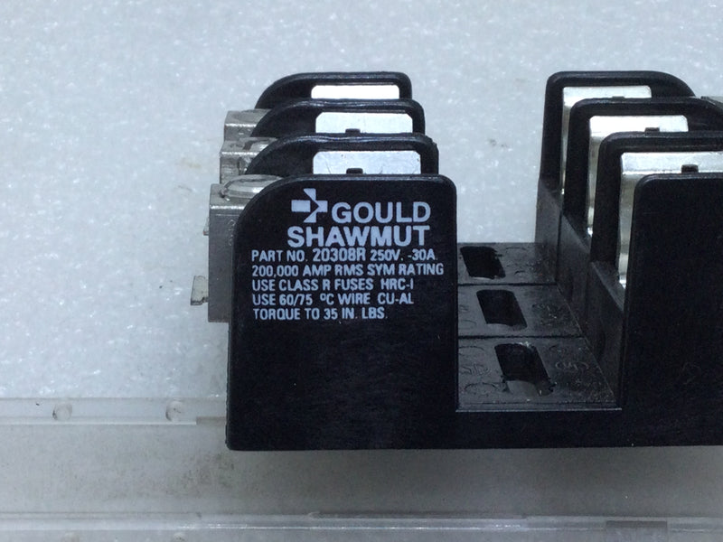 Gould/Shawmut 20308R 3-Pole 30 Amp 250V Fuse Holder