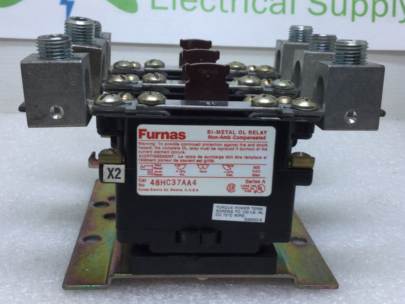 Furnas 48HC37AA4 Bi-Metal OL Relay Series A 600V Max. Non-Amb Compensated