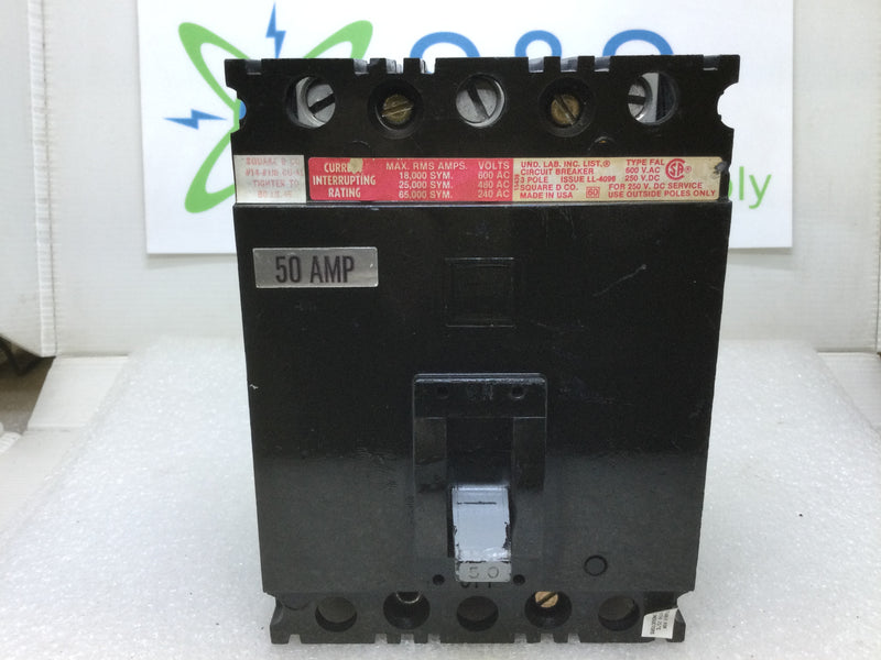 Square D FHL36050 50 Amp 3 Pole Circuit Breaker