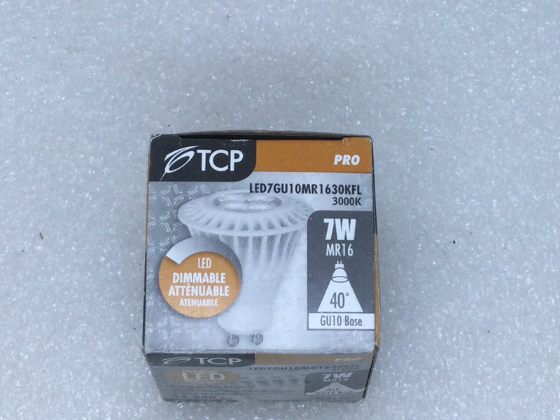 TCP Pro LED7GU10MR1630KFL Floodlight  LED Base GU10 7 Watt 120V  MR16