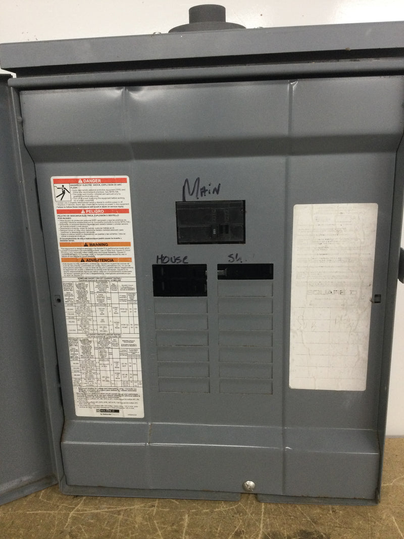 Square D QO Series 100 AMP 6 Space/12 Circuit Main Breaker Load Center 14.5" X 19"