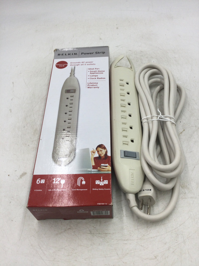 Belkin F9D160-12 6 Outlet Power Strip w/Power Switch and Resettable 15 Amp Circuit Breaker