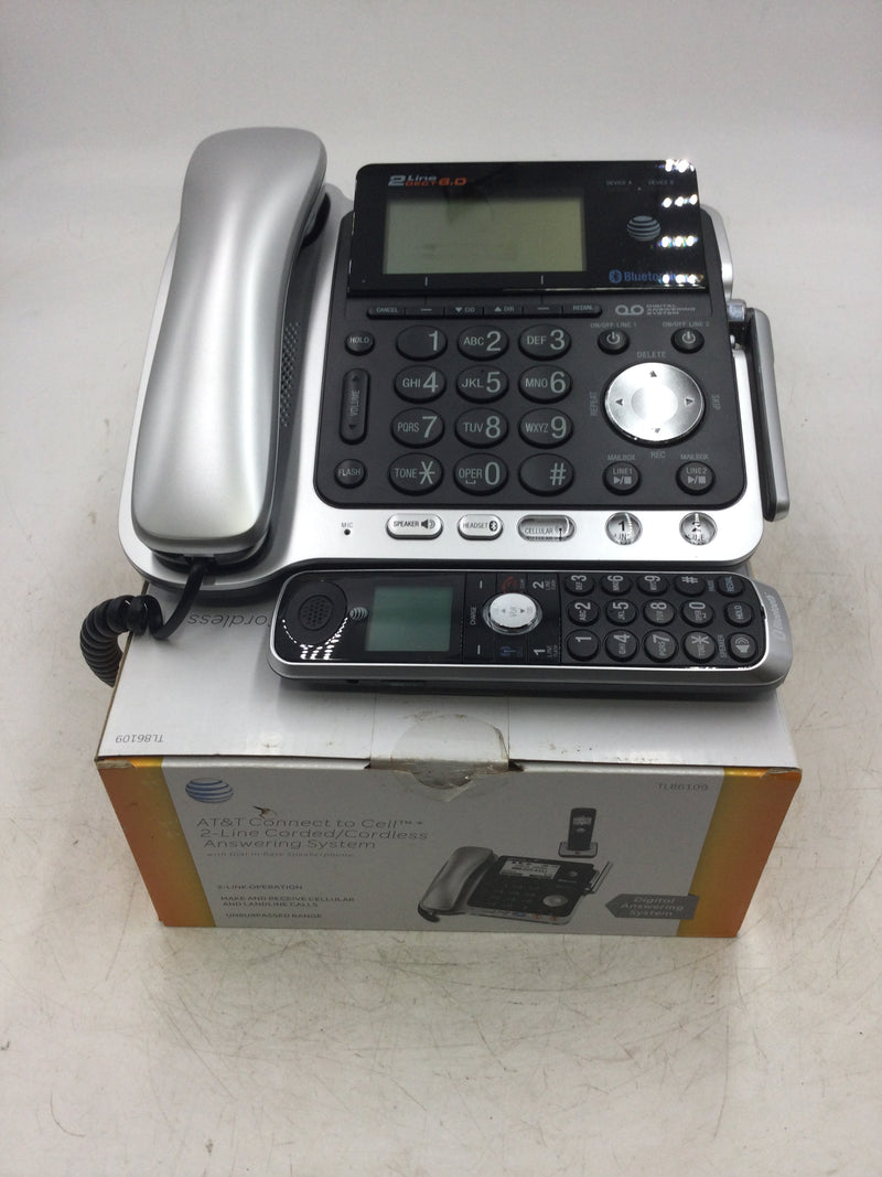 AT & T TL86109 2 Line Corded/Cordless Connect to Cell Phone System w/ Digital Answering System