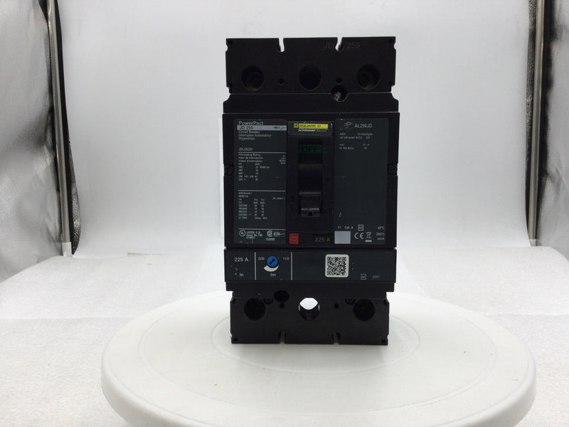 Square D JDL26225 JD Series 225 Amp 2 Pole 600 VAC Circuit Breaker