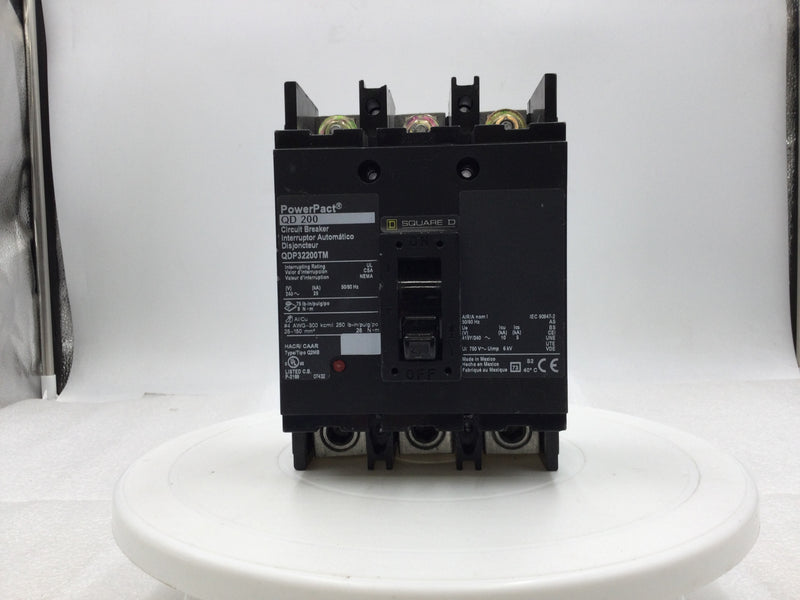 Square D QDP32200TM QDP Series 3 Pole 200 Amp 240 VAC Circuit Breaker