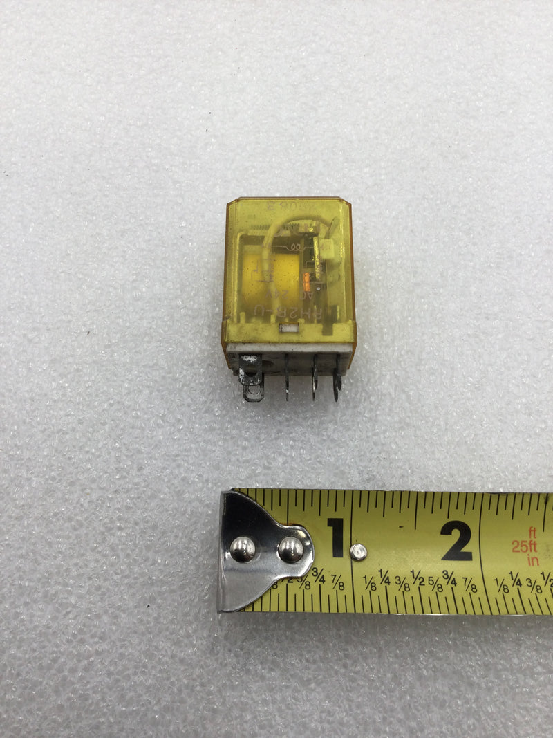 Lot of 10 Idec RH2B-U Plug-In Ice Cube Relay 110-120 VAC 24 VAC 8-Blades Rated for 7.5 Amps at 120 VAC