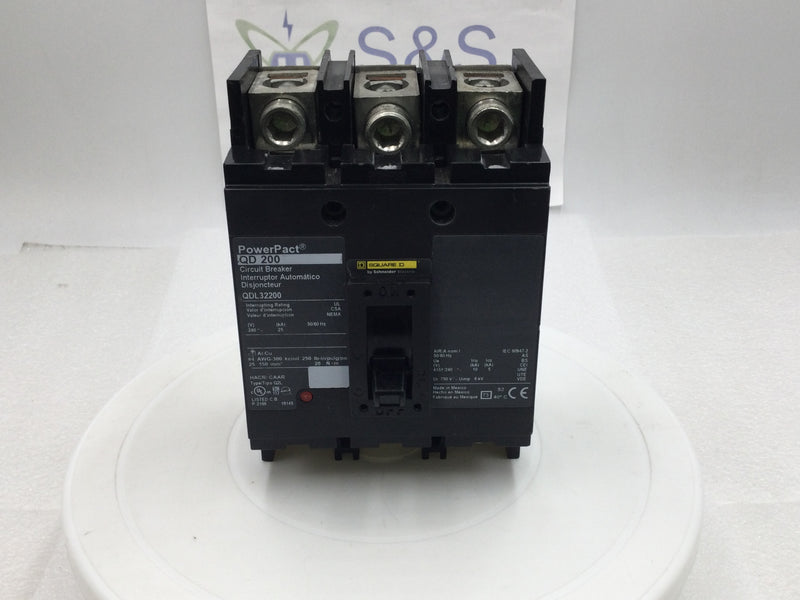 Square-D/PowerPact QDL32200 200 Amp 3 Pole 240VAC 25kA Molded Case Circuit Breaker