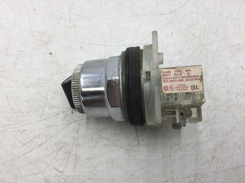 Square D KA-2 Pilot Duty 2-Position Switch AC/DC 120-600V 720VA 132VA Series G Class 9001