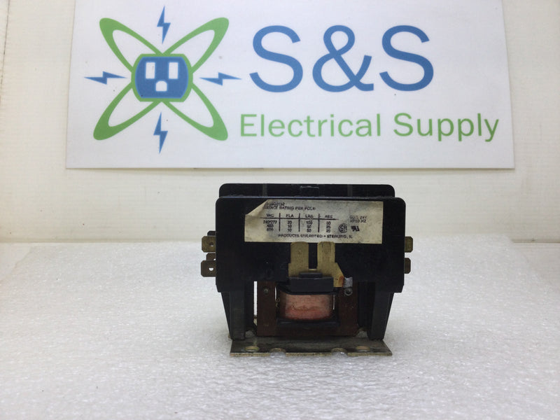 Products Unlimited 3100-20Q3132 Contactor 20 Amp 240-600 VAC with 24 VAC Coil