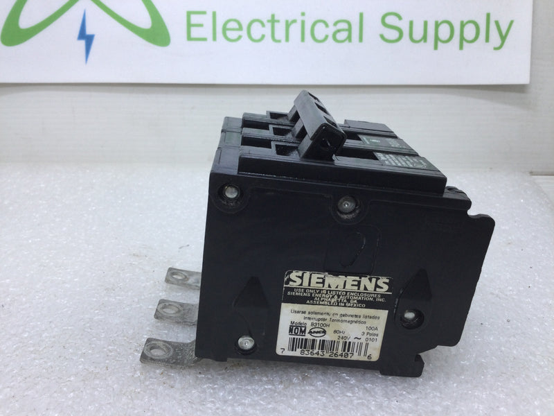 Siemens B3100H 100A 3 Pole 240-Volt 22kAIC Bolt In Breaker