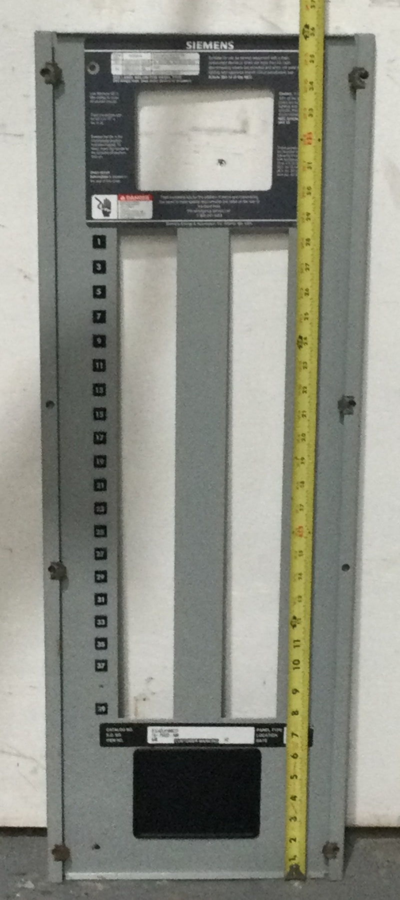 Siemens S1C42LH100CTF Dead Front Cover for Siemens 21 Space/42 Circuit Load Centers 12.5" X 36"