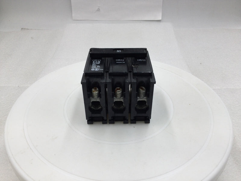 Cutler-Hammer BR380/C380 80 Amp 3 Pole 240v Circuit Breaker