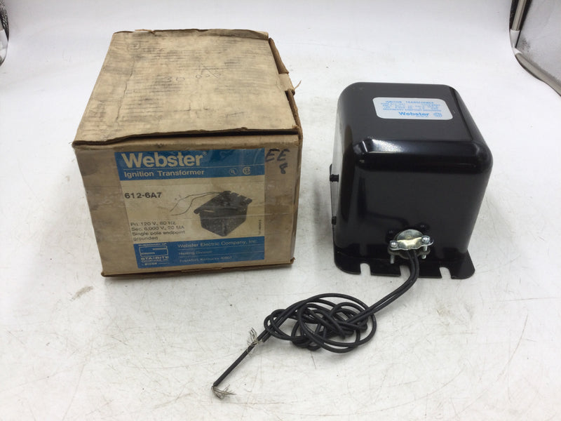 Webster Electric/Sta-Rite Ind. 612-6A7 Ignition Transformer 120V 1.5Amp 60Hz  Single Pole Endpoint Grounded