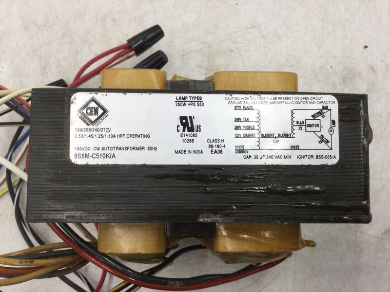 CEW/Spartan Ballast 8S6M-C510K/A HPF CW Autotransformer 120/208/240/277V 60Hz