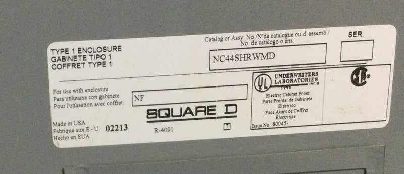 Square D Type NF 12164755160170001 70 Amp 30 Circuit 3 Phase 480Y/277 VAC Panel Board