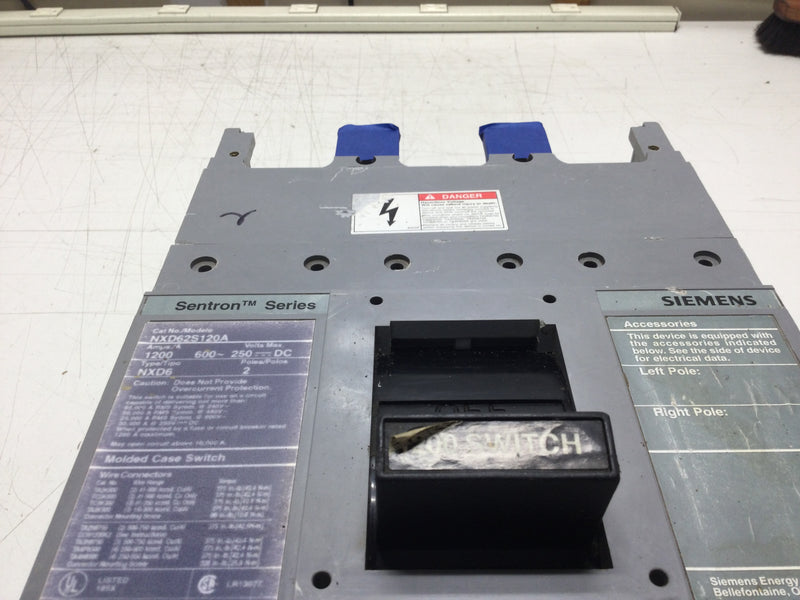 Siemens/ITE Sentron NXD62S120A 1200 Amp 2 Pole 600 VAC NXD6 Series Circuit Breaker