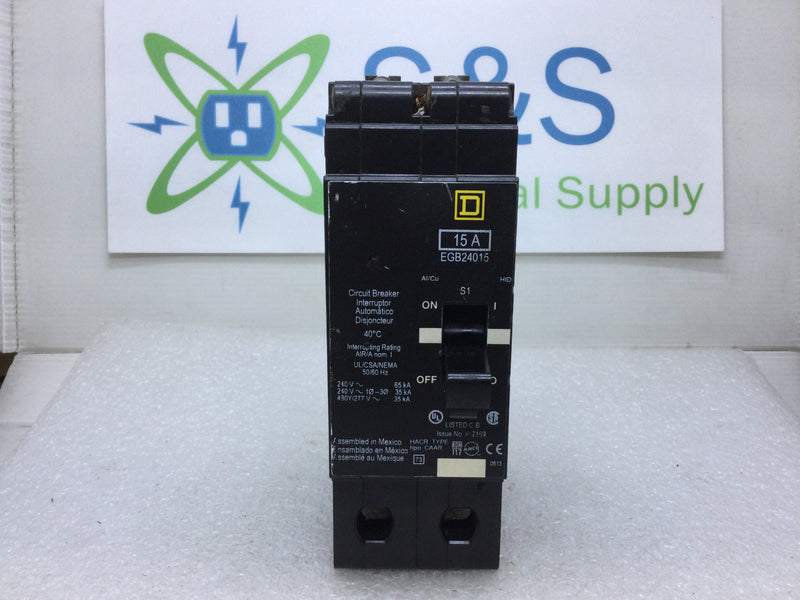 Square D EGB24015 2 Pole 15 Amp Circuit Breaker