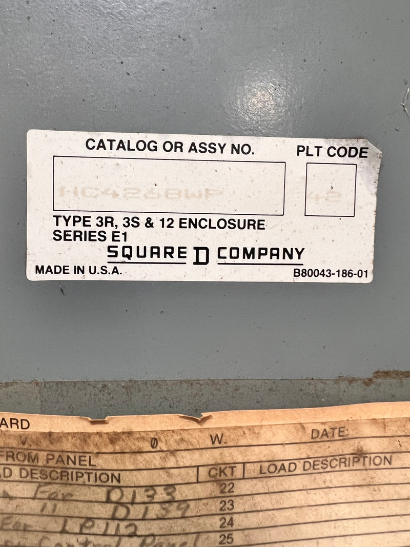 Square D HCW-3268-8 HCW 3 Phase 800 Amp 600Vac I Line MLO Panelboard 68" x 42"