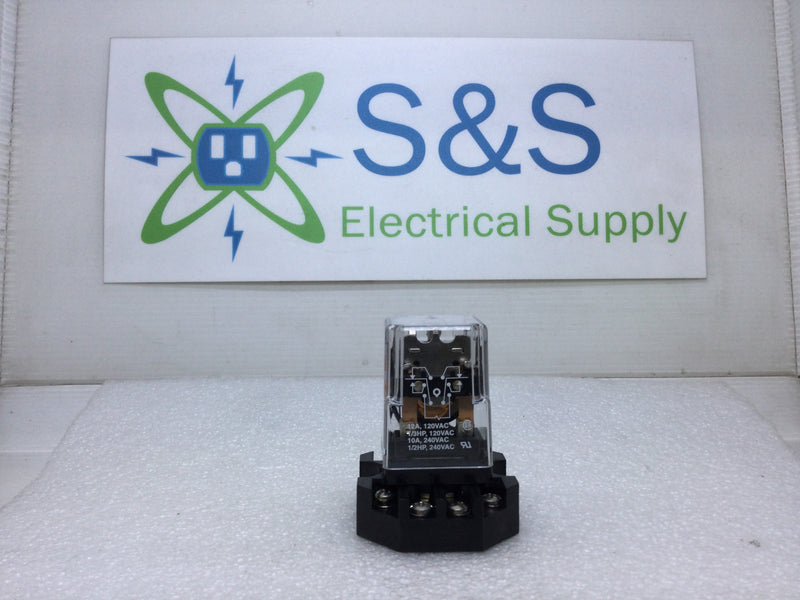 Potter & Brumfield KRPA-11AG-120 8 Pin 12 Amp 120 VAC 1/3 HP Ice Cube Relay with RB08 Base