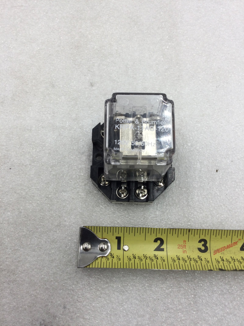 Potter & Brumfield KRPA-11AG-120 8 Pin 12 Amp 120 VAC 1/3 HP Ice Cube Relay with RB08 Base