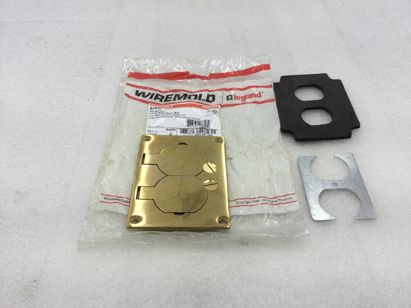 Wiremold/Legrand 828R Brass Duplex Locking Receptacle Floor Box Cover Plate