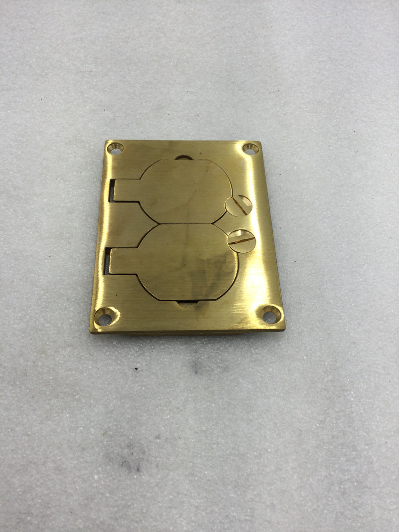 Wiremold/Legrand 828R Brass Duplex Locking Receptacle Floor Box Cover Plate