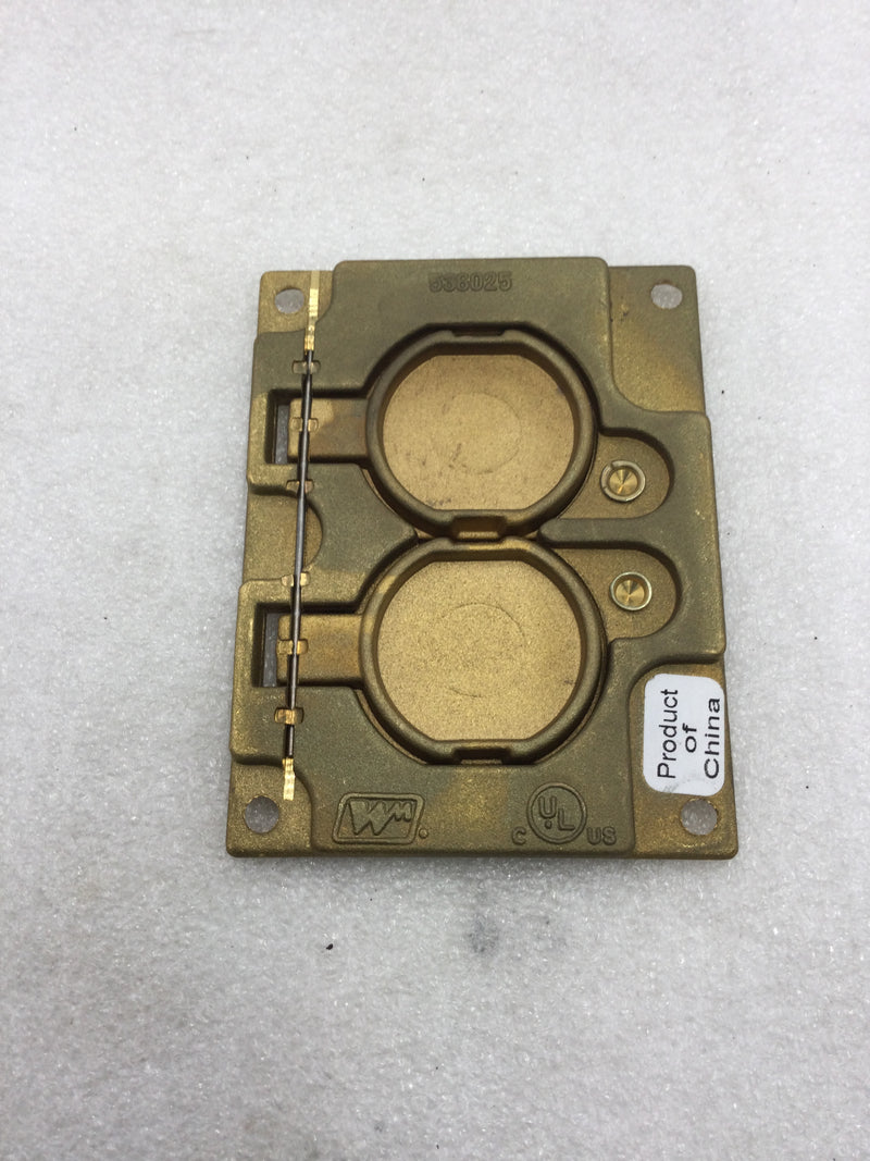 Wiremold/Legrand 828R Brass Duplex Locking Receptacle Floor Box Cover Plate