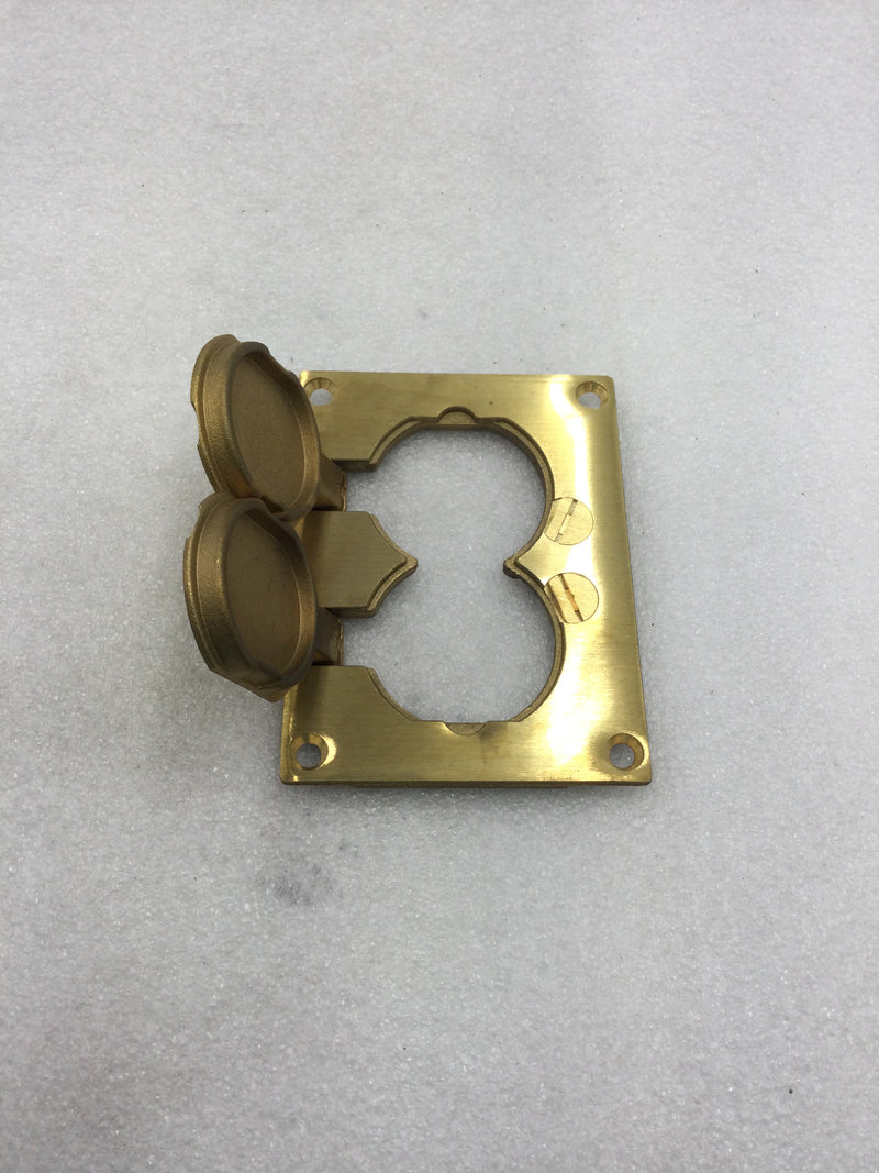 Wiremold/Legrand 828R Brass Duplex Locking Receptacle Floor Box Cover Plate