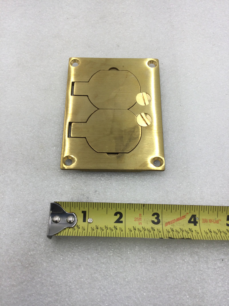 Wiremold/Legrand 828R Brass Duplex Locking Receptacle Floor Box Cover Plate