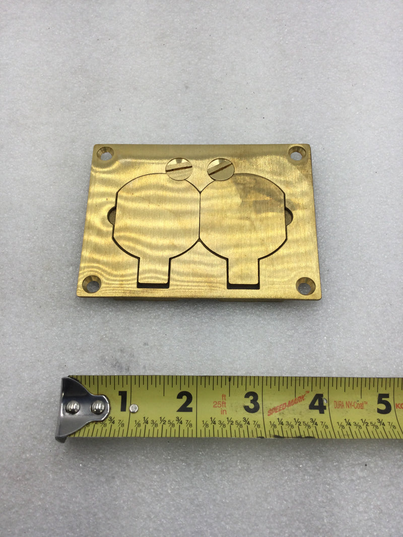 Wiremold/Legrand 828R Brass Duplex Locking Receptacle Floor Box Cover Plate