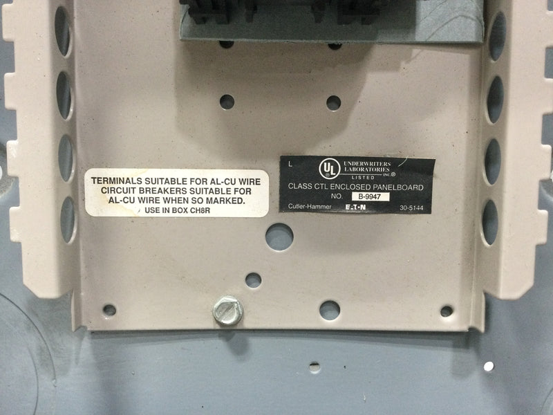 Eaton/Cutler-Hammer CH8R 16 Space, 100a, 120/240v, 1 Phase 3 Wire, Nema3r Enclosure B-9947 Panelboard