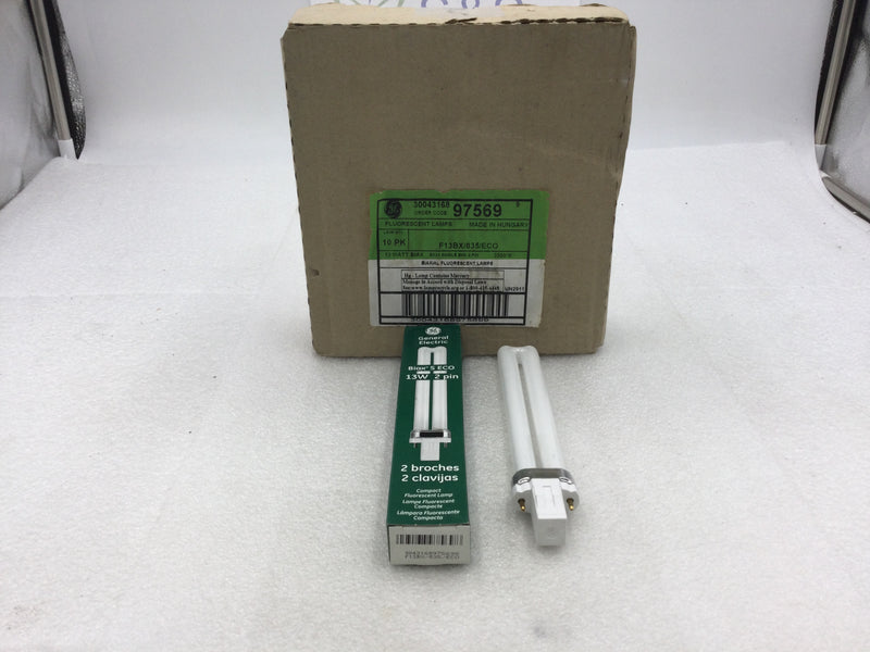 GE General Electric F13BX/835/ECO Biaxial Fluorescent Lamp 13 Watt with GX23 Single End 2-Pin Base (Pack of 10)