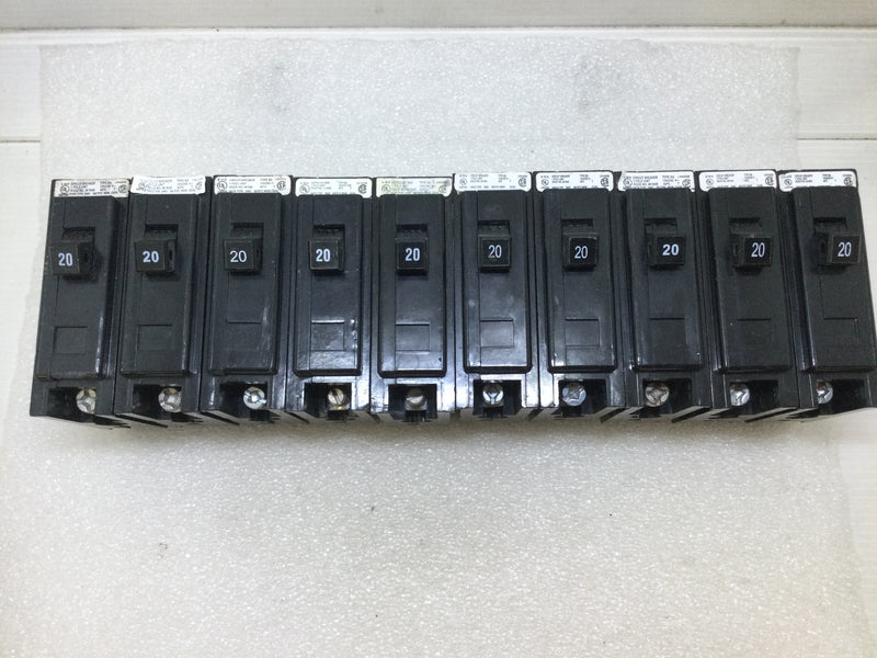 LOT OF 10 Eaton Cutler Hammer BAB1020 Type BA Quicklag Circuit Breakers BA120, BA1020