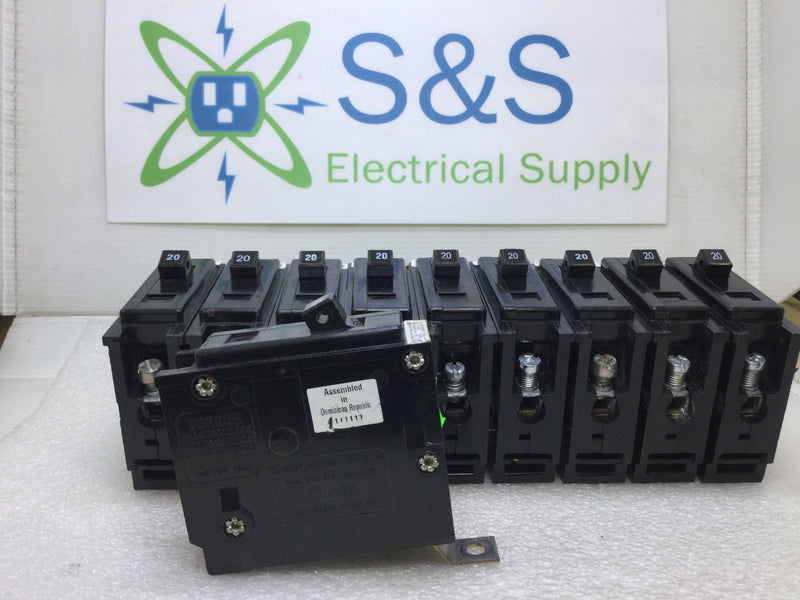 LOT OF 10 Eaton Cutler Hammer BAB1020 Type BA Quicklag Circuit Breakers BA120, BA1020