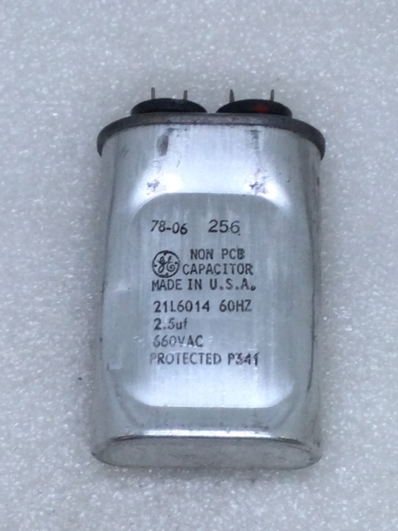 GE General Electric 21L6014 Motor Run Capacitor 2.5uf 660 VAC 60 Hz