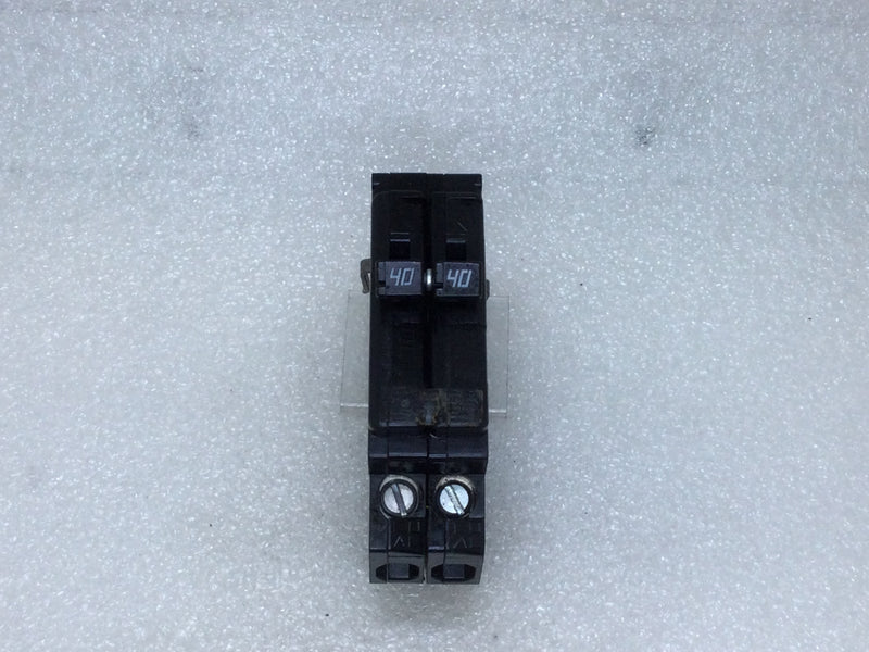 GTE/Sylvania Challenger A4040 Single Pole Tandem 40A/40A 120V Circuit Breaker Clips On Both Sides