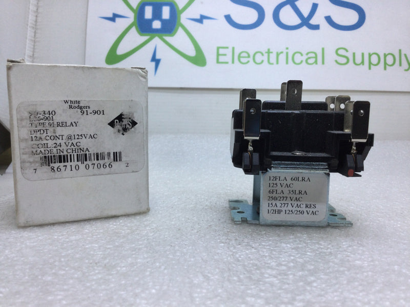 White Rodgers RBM Type 91 Relay 90-340 91-901 coil 24Vac 50/60hz Contactor