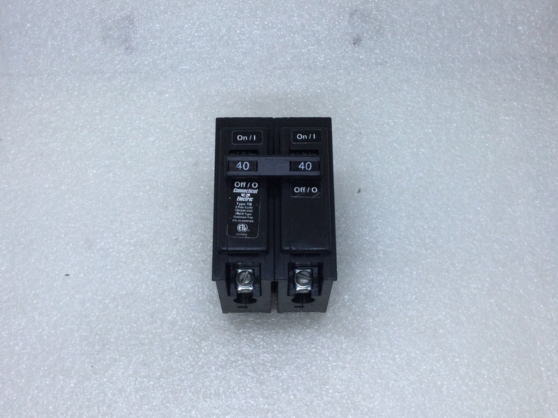 Connecticut Electric Type TB UBI-TB240C 2 Pole 40a 120/240v Circuit Breaker