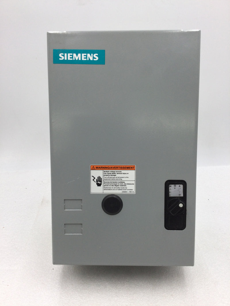 Siemens CLM1B08120 Mechanically Held Lighting Contactor with 49SBSB1 HAND-OFF-AUTO Selector switch and 429447-001 120V Lighting Control Module