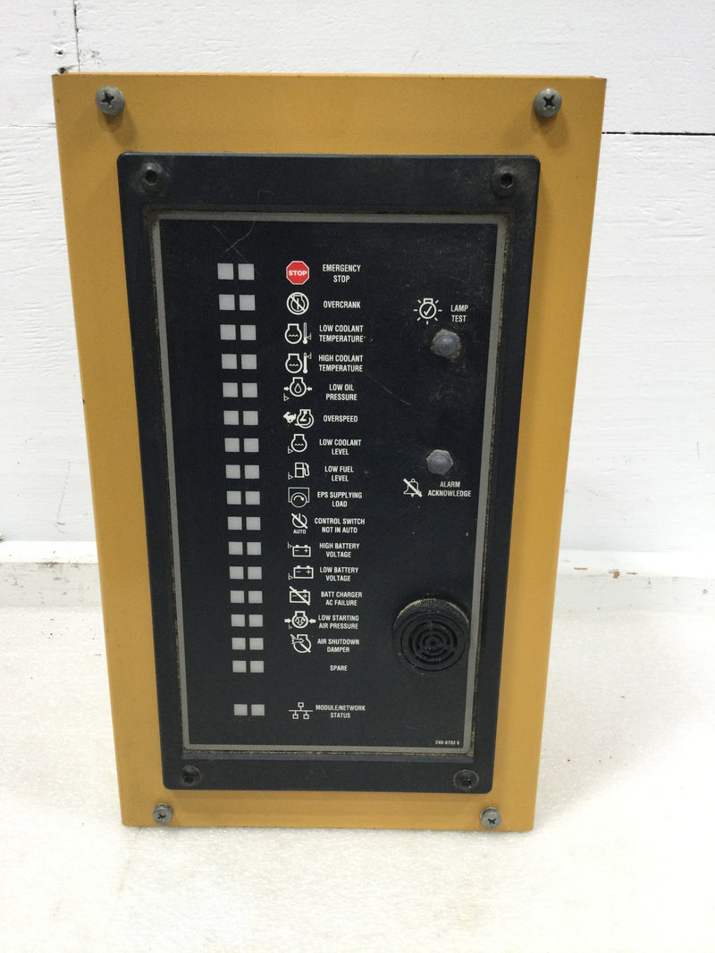 Caterpillar E203770 Annunciator Panel 260-6595 32VDC 0.5A W/Cabinet