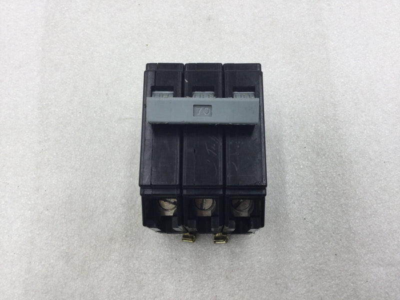 Eaton/Cutler-Hammer CHB370 3 Pole 70A 120/240VAC Type CH Circuit Breaker Metal Foot