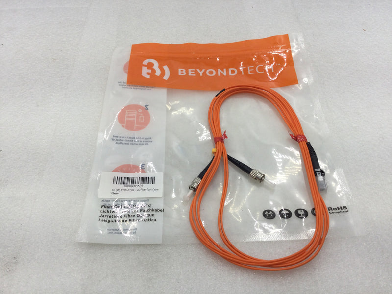 Beyond Tech X000Q5HXP5 3 Meter (9ft) 62.5 Multimode Fiber Optic Patch Cord MTRJ to ST