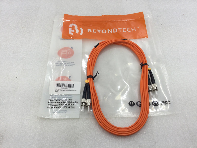 Beyond Tech X000KI1IPJ 3 Meter (9ft) 62.5 Multimode Fiber Optic Patch Cord ST to ST