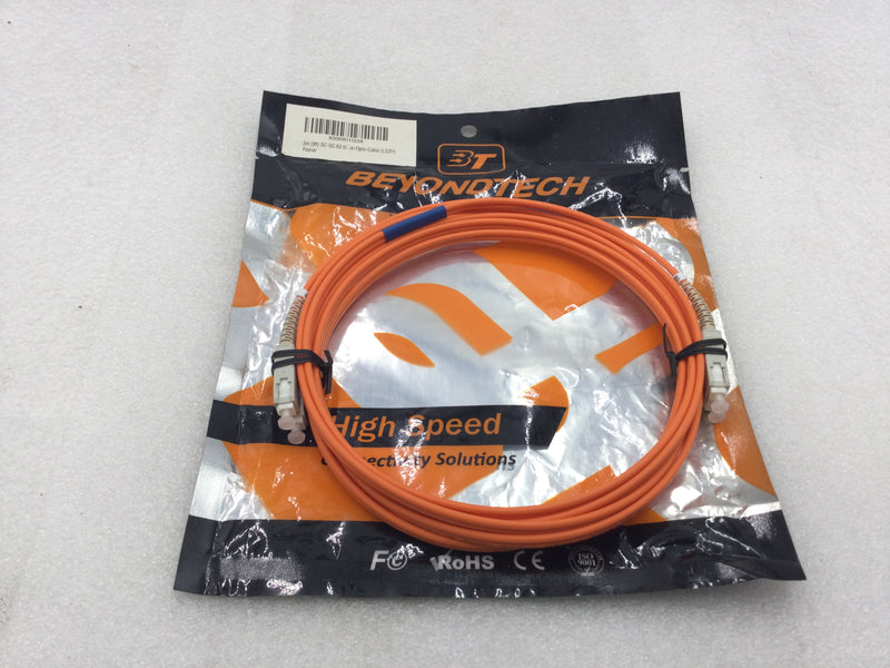 Beyond Tech X000KI1G3X 3 Meter (9ft) 62.5 Multimode Fiber Optic Patch Cord Sc to SC (LSZH)